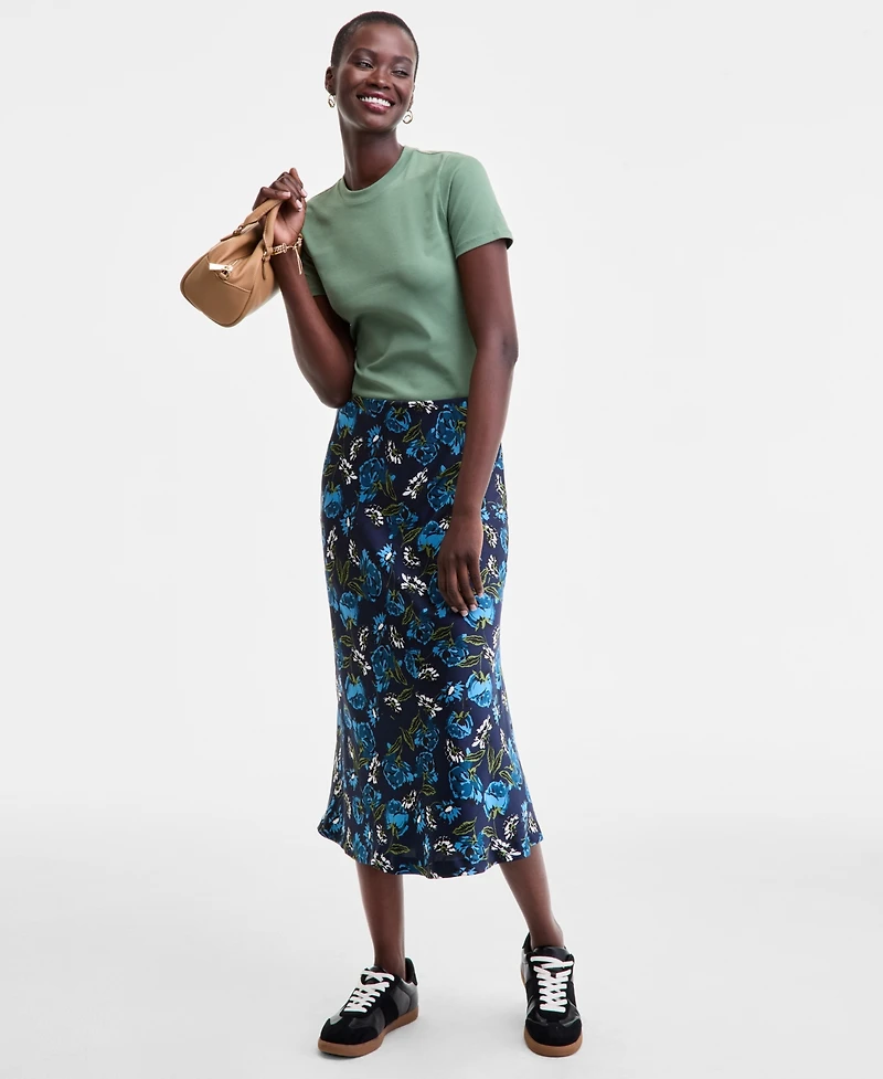 On 34th Women's Printed Midi Slip Skirt, Macy's Exclusive