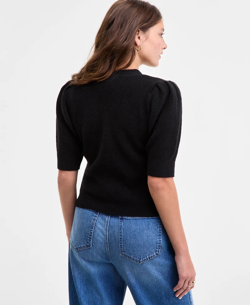 On 34th Women's Puff-Sleeve V-Neck Cardigan, Macy's Exclusive