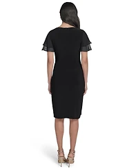 Jessica Howard Women's Boat-Neck Short-Sleeve Sheath Dress
