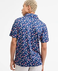 Chubbies Men's Range Flowers Motion Tailored-Fit Performance Golf Polo Shirt