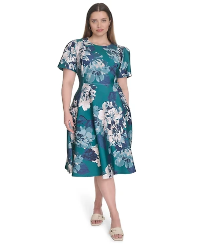 Calvin Klein Plus Printed Fit & Flare Dress
