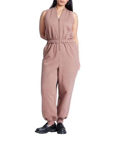 Eloquii Women's Elements Sleeveless Knit Jumpsuit