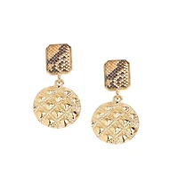 Sohi Women's Geometric Snake Drop Earrings