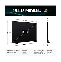 Hisense 100" Class U8 Series 4K Mini-led Qled Uhd Smart Google Tv - 100U8QG