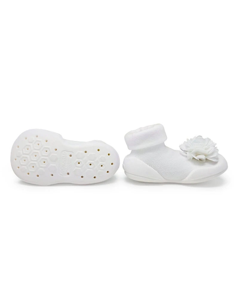 Komuello Baby Girl First Walk Sock Shoes Corsage