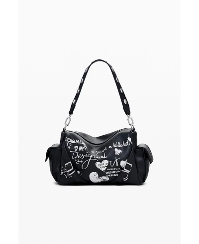 Desigual Women's Medium faux leather bowling bag with letters