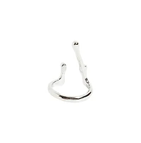 Sohi Women's Silver Minimal Metallic Open Ring