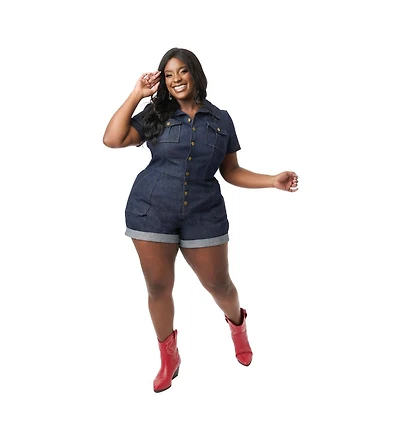 Unique Vintage Plus Size Garage Style Romper