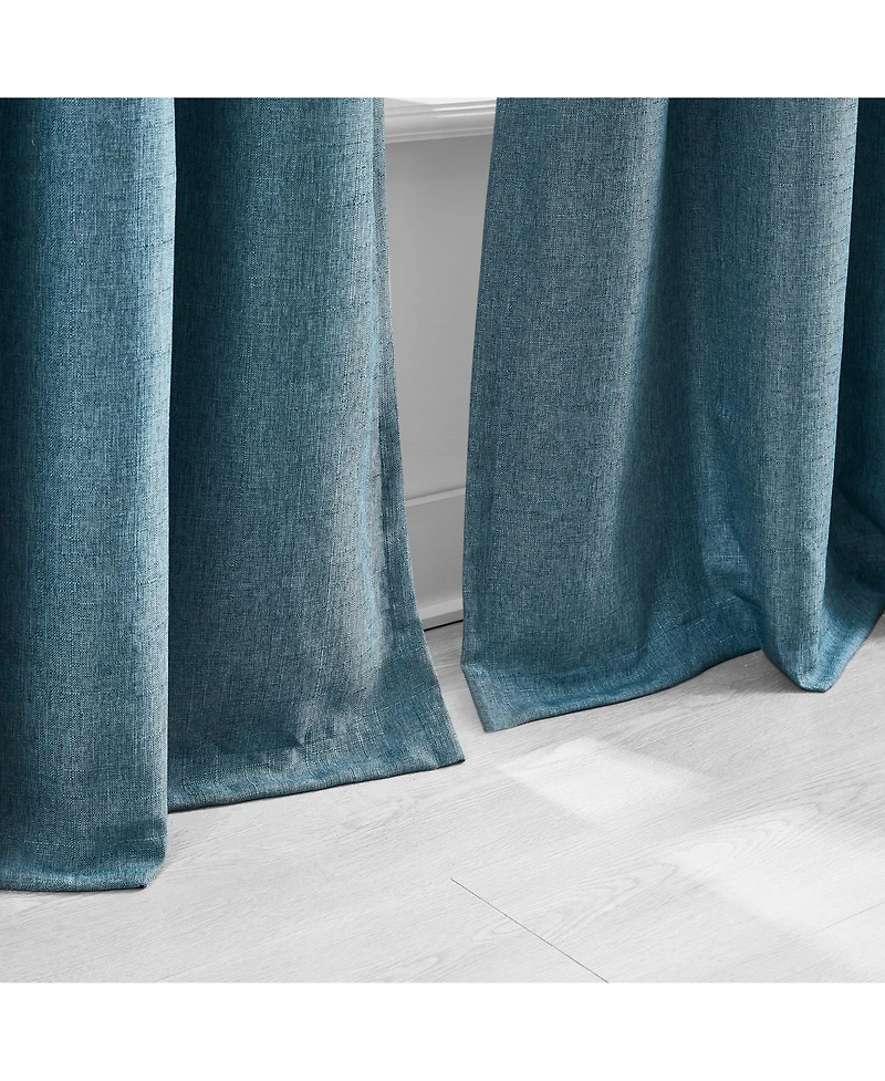 Lush Decor Meena Slub 100% Blackout Window Curtain Panels Blue Pair 52x84