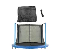 Plexalife Trampoline Safety Enclosure Net, Fits 14 Ft Round Frame, Using 4 Poles(or 2 Arches)-Adjustable Straps-Installs Inside of Frame