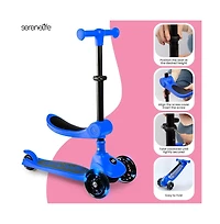 3-Wheel Foldable Kids Scooter - Child Toy Scooter with Built-in Led Wheel Lights, Foldable Seat, and Easy Maneuvering Lean-to-Steer