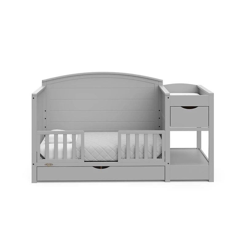 Graco Bellwood 5-in-1 Convertible Crib & Changer with Drawer (Pebble Gray)