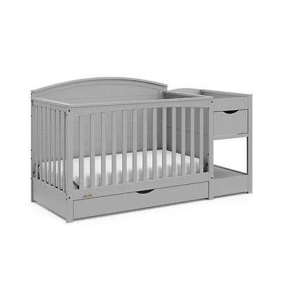 Graco Bellwood 5-in-1 Convertible Crib & Changer with Drawer (Pebble Gray)