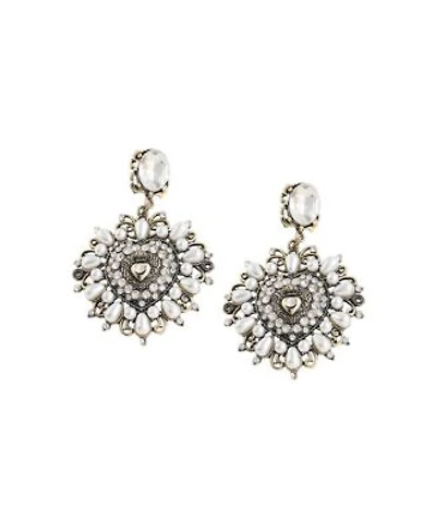 Sohi Womens White Regal Drop Earrings