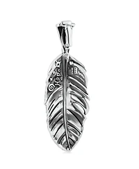 American West Jewelry Sterling Silver Sleeping Beauty Turquoise Fritz Casuse Prayer Feather Pendant Enhancer