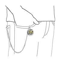 Bling Jewelry Open Face Two Tone Daddy Father Gift Word Dad Pocket Watch Gold Silver Plated Finish With Long Pocket Chain