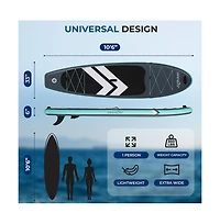 Inflatable Stand-Up Paddle-Board with Double-Action Hand Pump, 3-Piece Aluminum Paddle, Leash, Removable Fin + 2 Side Fins