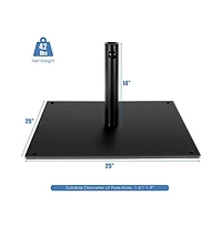 42 Lbs Weighted 25 Inch Square Patio Umbrella Base