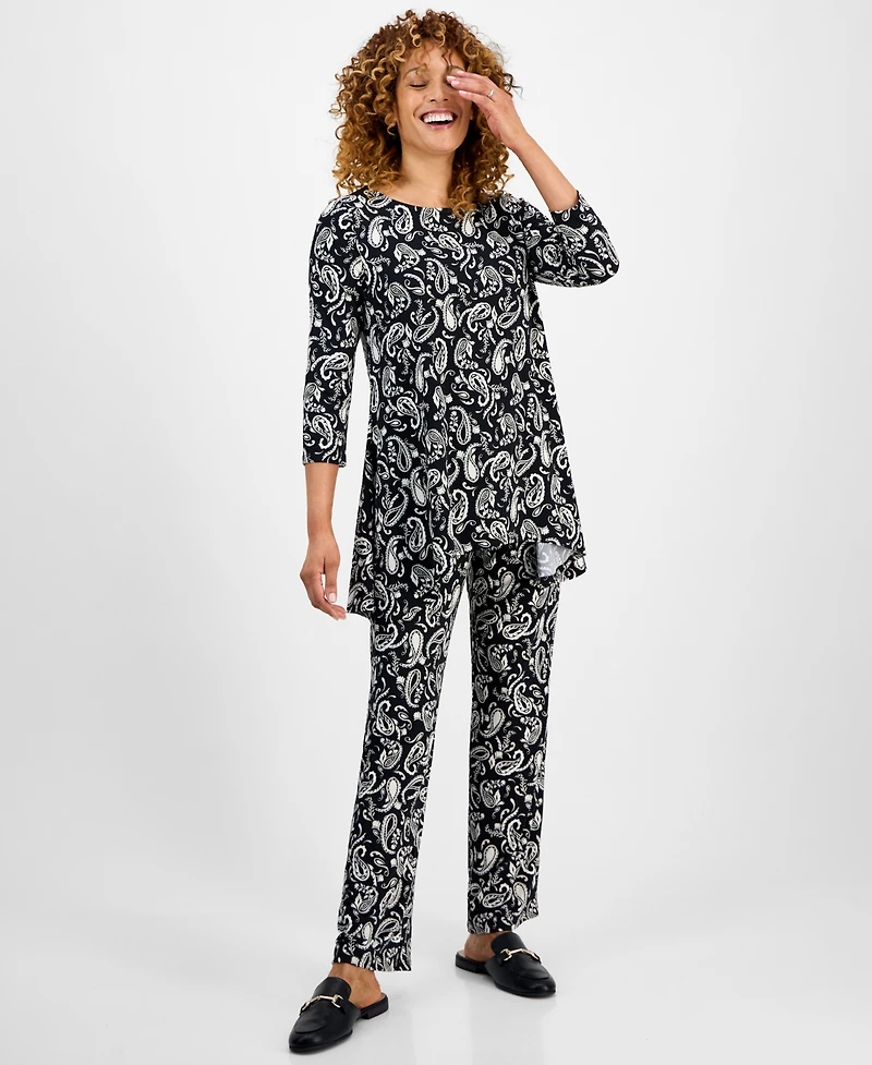 Jm Collection Women's 3/4-Sleeve Knit Top, Exclusively at Macy's