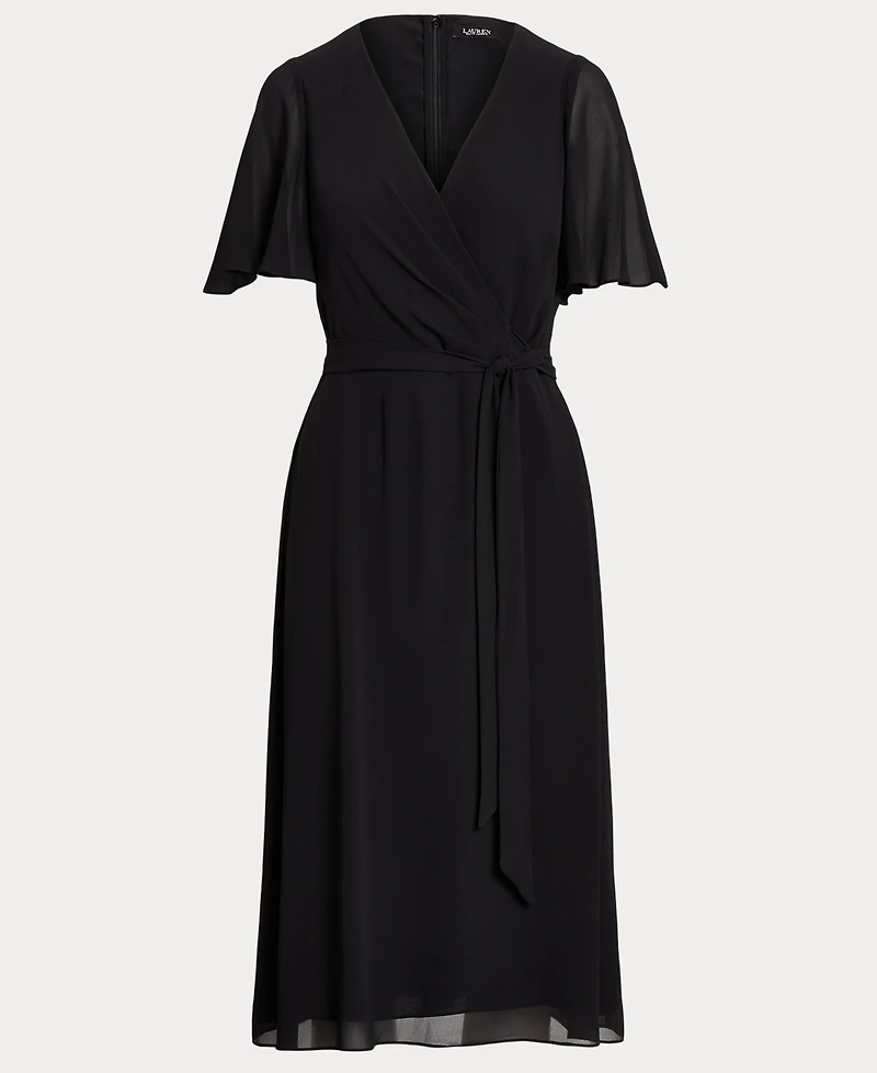 Lauren Ralph Women's Belted Georgette Dress