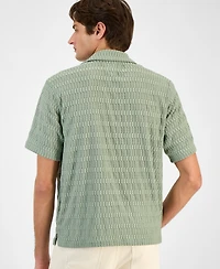 Sun + Stone Men's Andre Knit Tonal Stripe Camp Shirt, Exclusively at Macy's