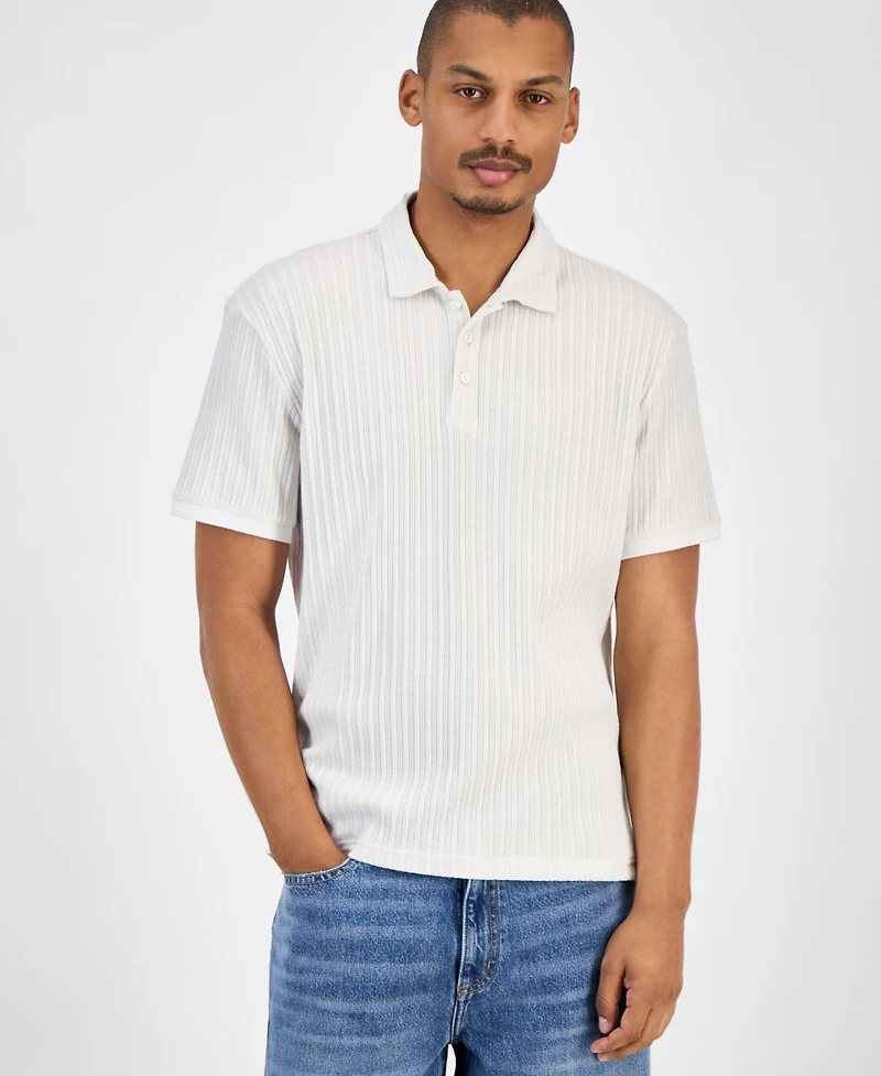 Sun + Stone Men's Rocco Textured Polo Shirt, Exclusively at Macy's