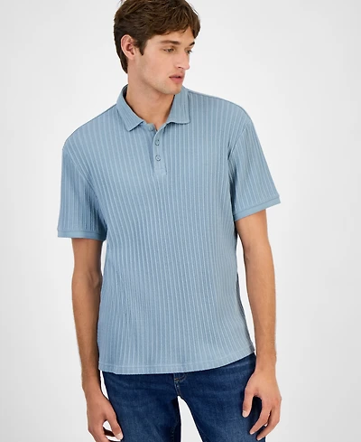 Sun + Stone Men's Rocco Textured Polo Shirt, Exclusively at Macy's