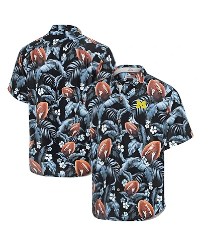 Tommy Bahama Men's Navy Michigan Wolverines Veracruz Cay First Down Blooms Button-Up Shirt