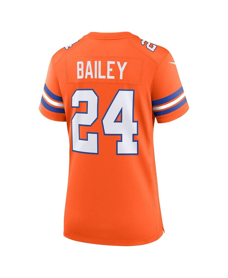 Nike Women's Champ Bailey Orange Denver Broncos Mile High Collection 1977 Throwback Retired Player Game Jersey