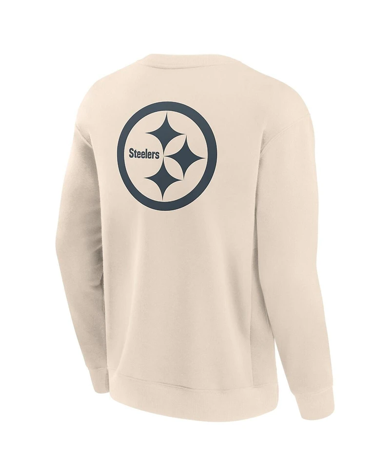 Fanatics Men's Cream Pittsburgh Steelers Elements Future Ground Lettering Pullover Sweatshirt