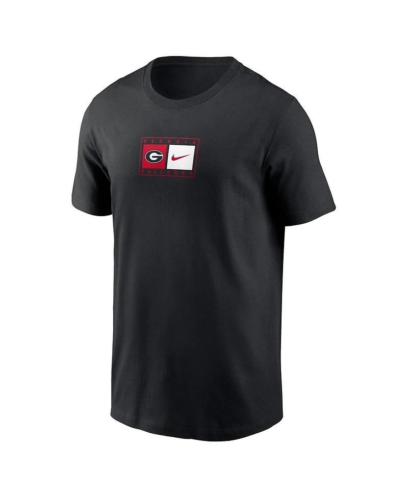 Nike Men's Black Georgia Bulldogs Campus Logo Swoosh T-Shirt