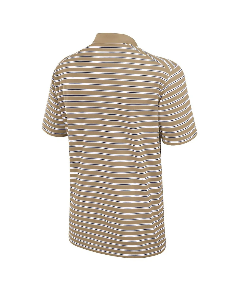 Nike Men's Tan Clemson Tigers Athletic Prep Striped Performance Polo Shirt