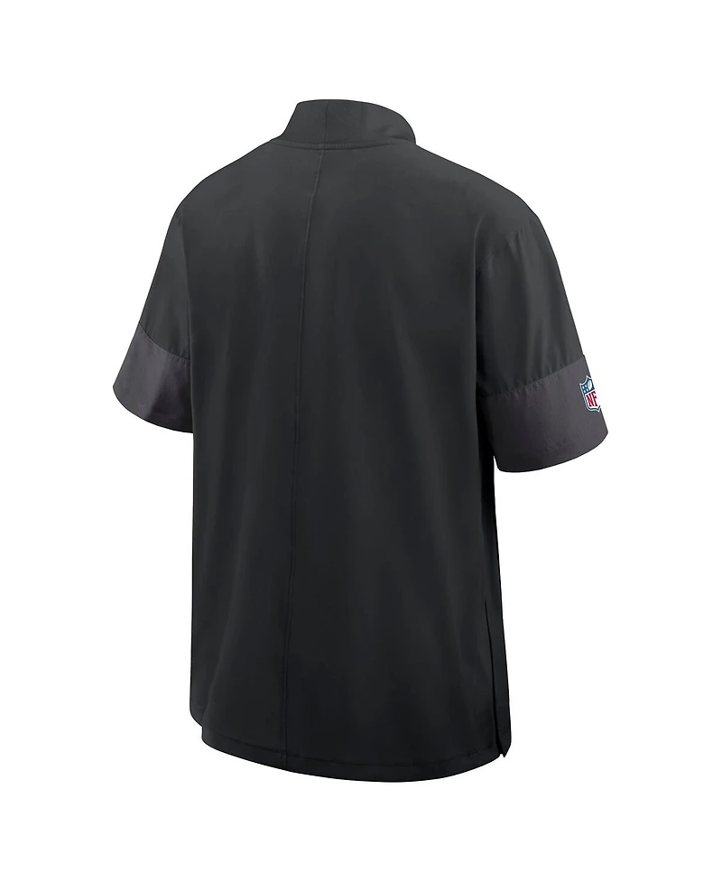 Nike Men's Black Atlanta Falcons Sideline Short Sleeve Quarter-Zip Performance Coach Jacket