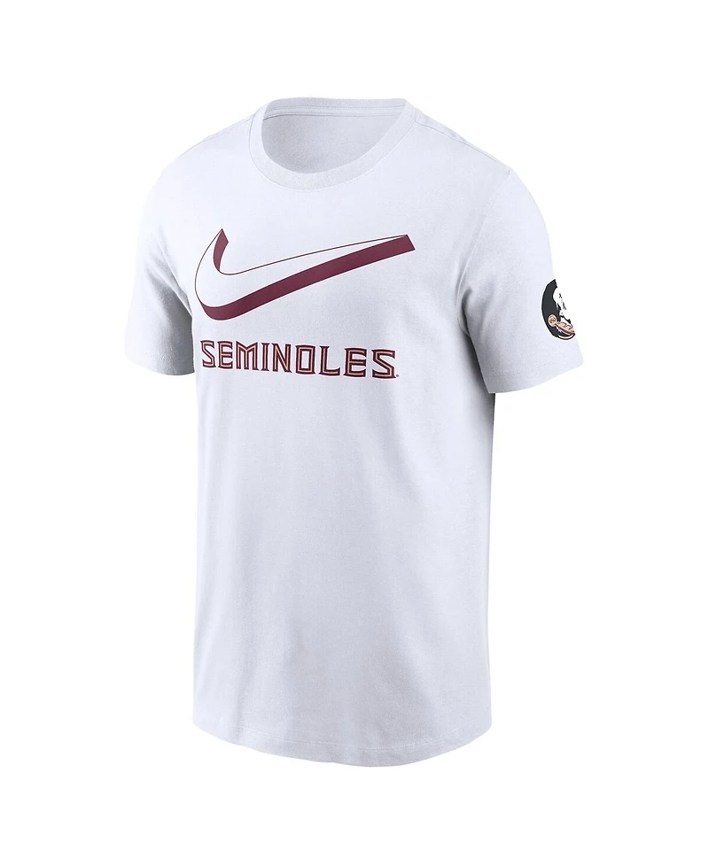 Nike Men's White Florida State Seminoles Primetime 2-Hit Swoosh T-Shirt