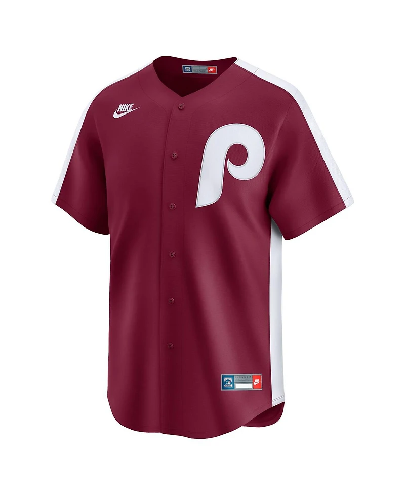 Nike Men's Maroon Philadelphia Phillies Throwback Cooperstown Collection Limited Jersey