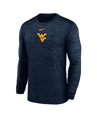 Nike Men's Navy West Virginia Mountaineers 2025 Sideline Velocity Performance Long Sleeve T-Shirt