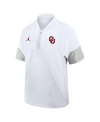 Jordan Men's White Oklahoma Sooners 2025 Sideline Coaches Lightweight Short Sleeve Jacket