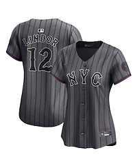 Nike Women's Francisco Lindor Gray New York Mets City Connect Limited Jersey