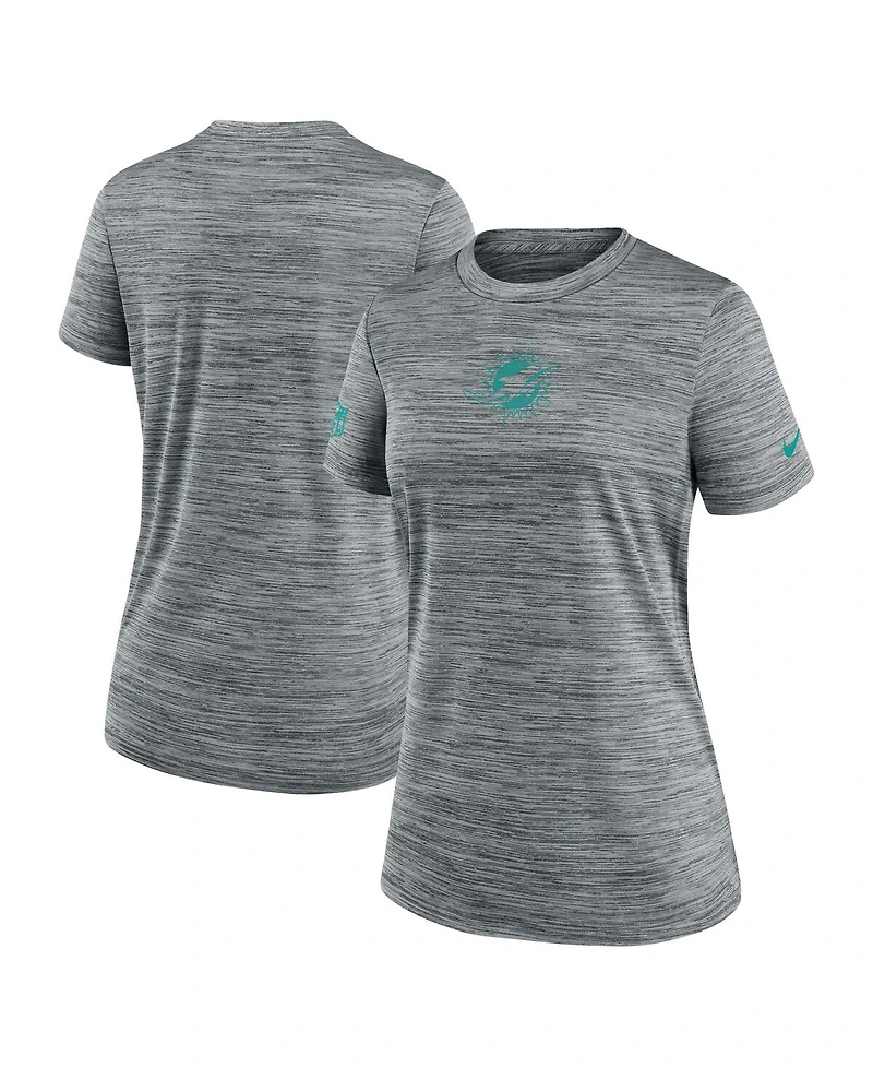 Nike Women's Gray Miami Dolphins Sideline Velocity Performance T-Shirt