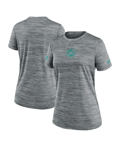 Nike Women's Gray Miami Dolphins Sideline Velocity Performance T-Shirt