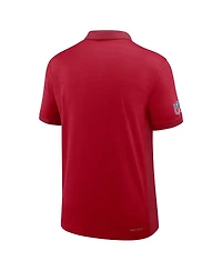 Nike Men's Red Tampa Bay Buccaneers Sideline Victory Stripe Performance Polo Shirt