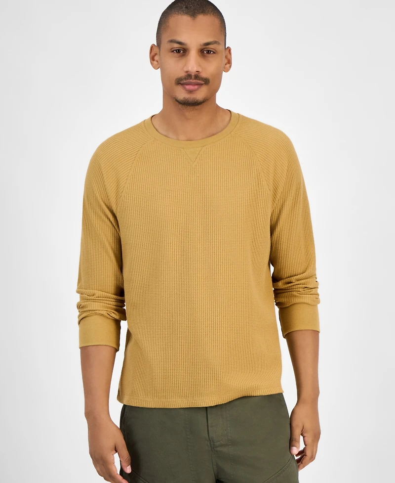 Sun + Stone Men's Waffle-Knit Thermal Shirt, Macy's Exclusive