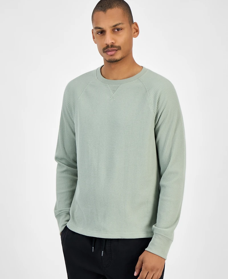 Sun + Stone Men's Waffle-Knit Thermal Shirt, Macy's Exclusive