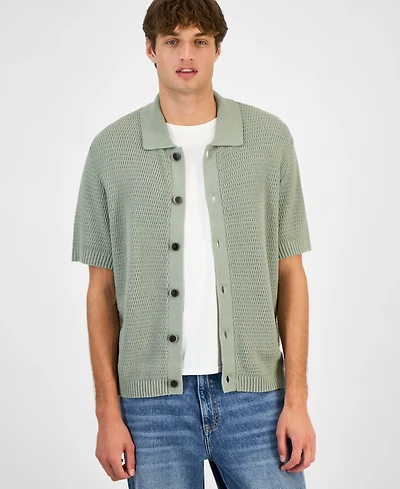Sun + Stone Men's Short-Sleeve Cardigan, Macy's Exclusive