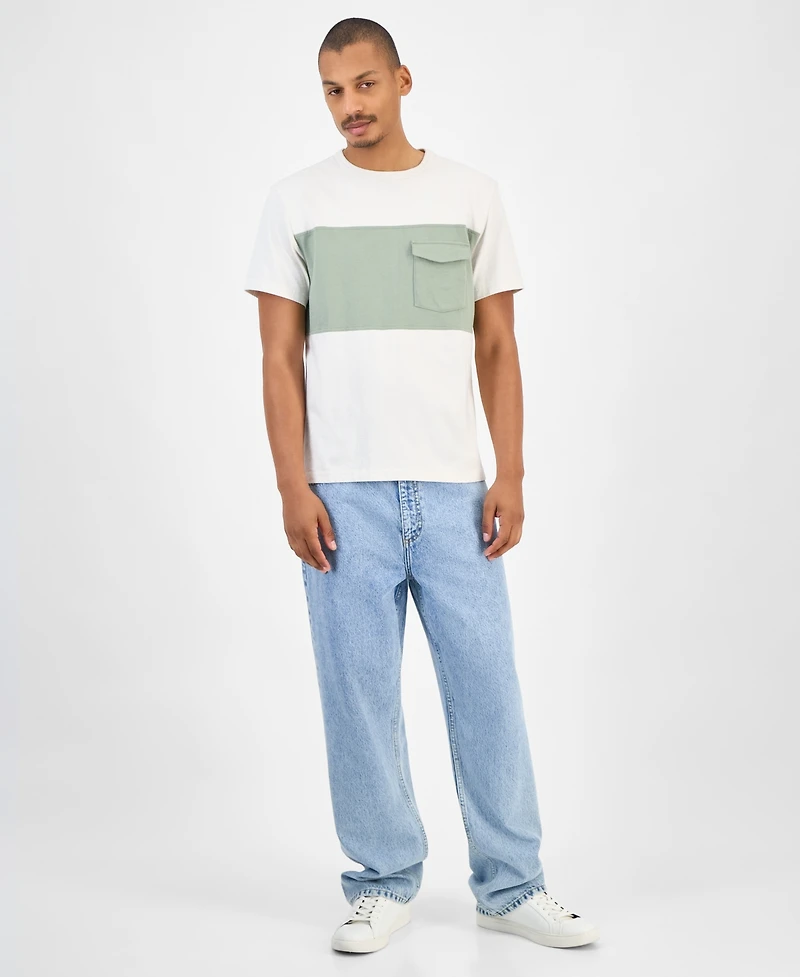 Sun + Stone Men's Utility Colorblocked T-Shirt, Macy's Exclusive