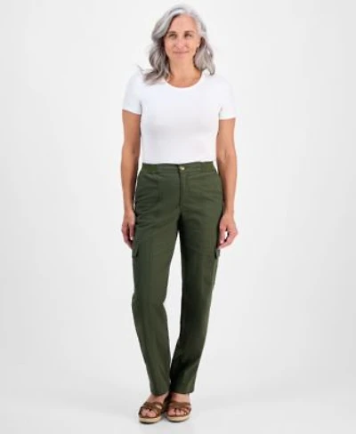 Style Co Womens Comfort Waist Utility Cargo Pants 2p 18 Macys Exclusive