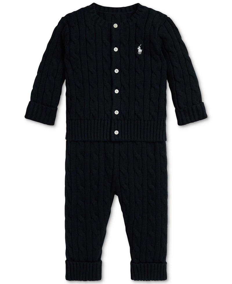 Polo Ralph Lauren Baby Boys Sweater Cardigan & Pant Set