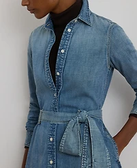 Lauren Ralph Women's Belted Denim Shirtdress