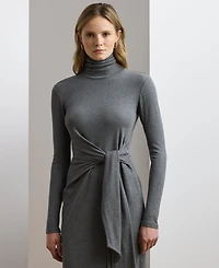 Lauren Ralph Women's Tie-Front Turtleneck Dress