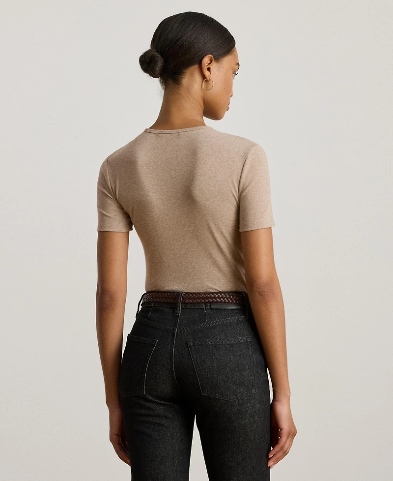 Lauren Ralph Women's Stretch Cotton Crewneck Tee